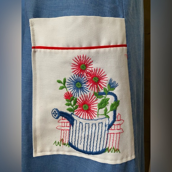 Komar 70s vintage house blue sleeveless dress robe women’s size M/L - Picture 12 of 12